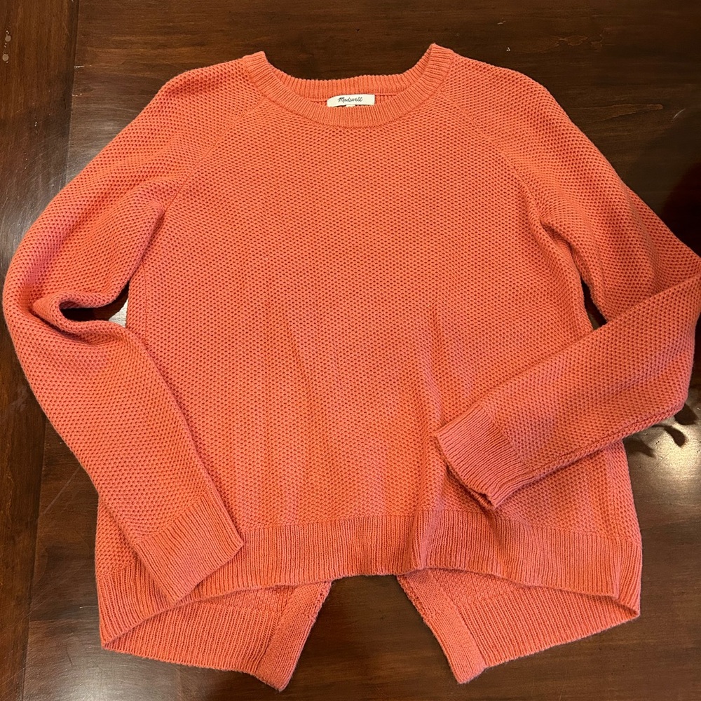 Madewell Coral Crew Neck Sweater